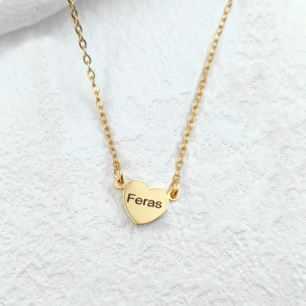 Collier Cœur famille personnalisable
