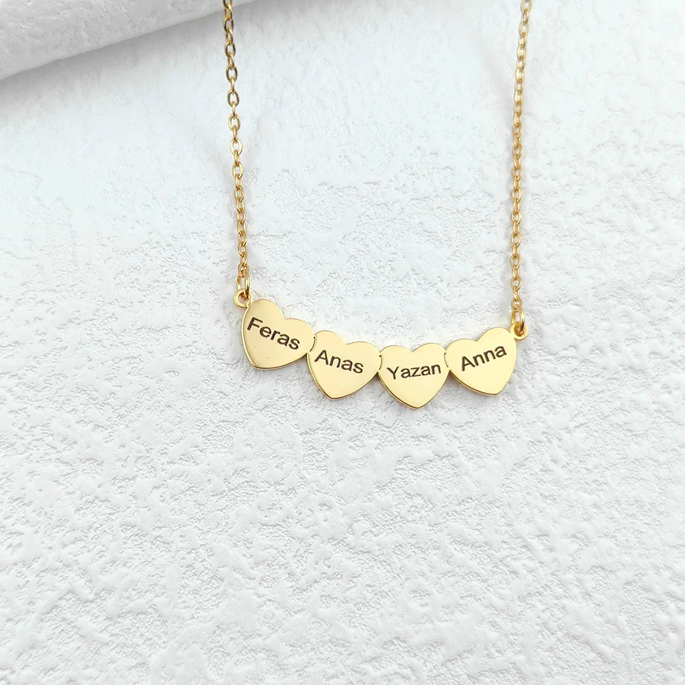 Collier Cœur famille personnalisable