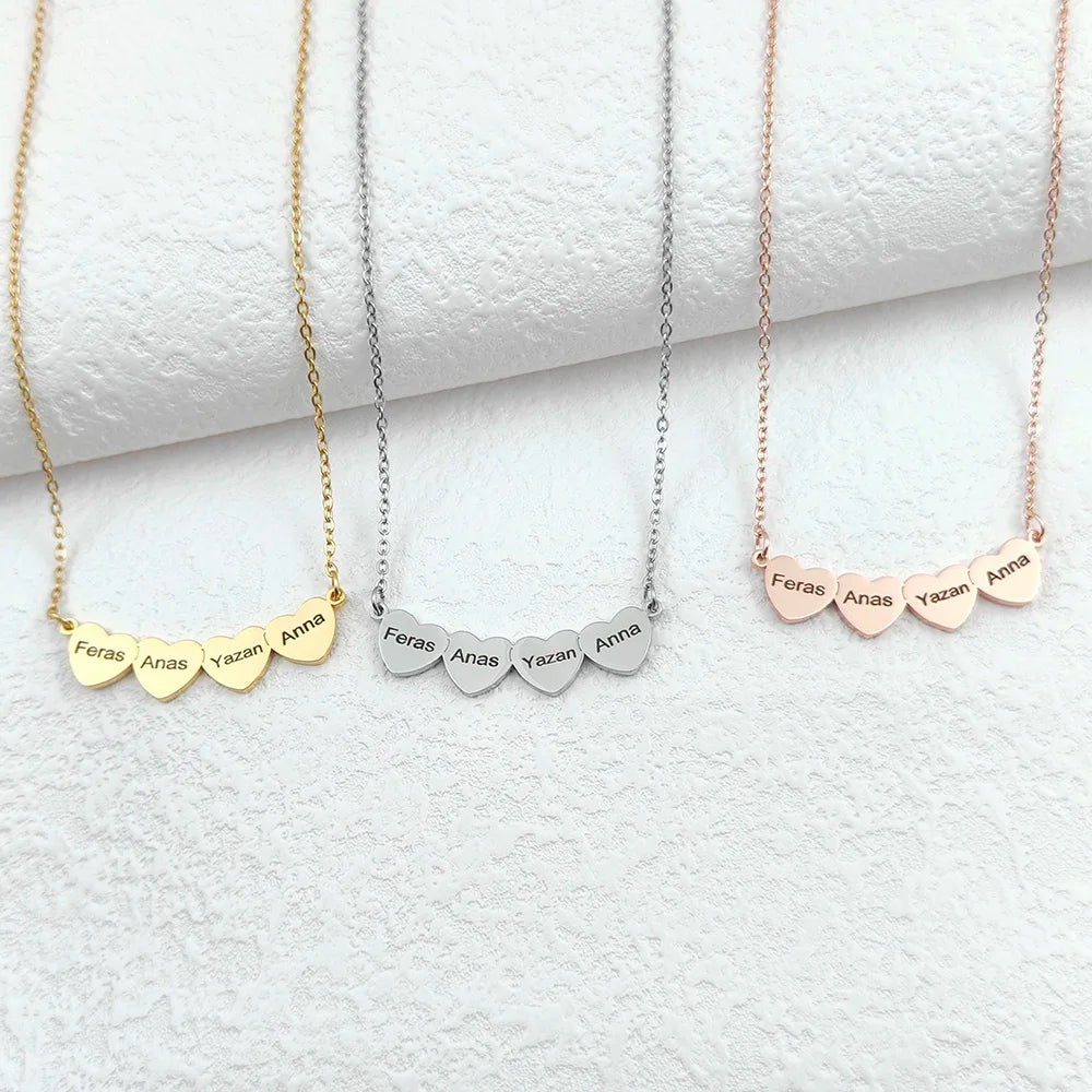 Collier Cœur famille personnalisable