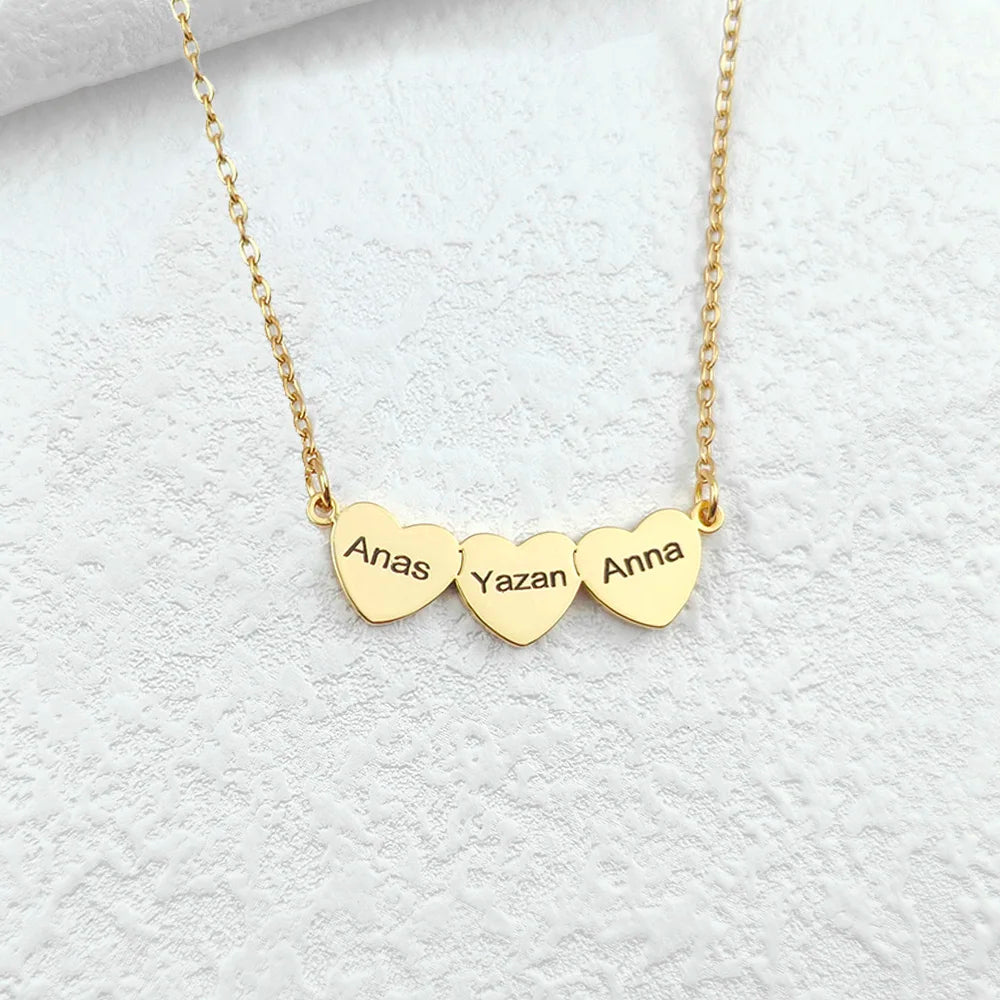 Collier Cœur famille personnalisable