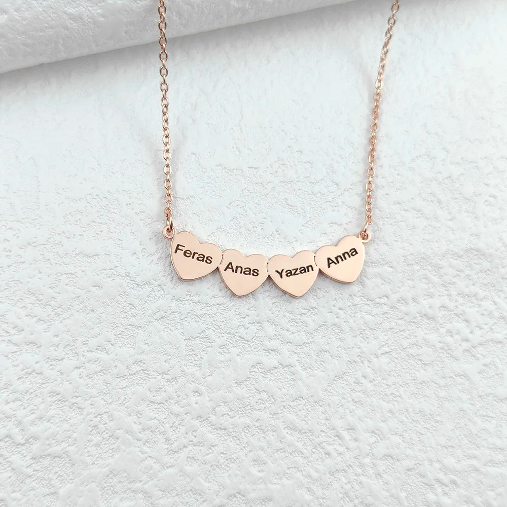 Collier Cœur famille personnalisable