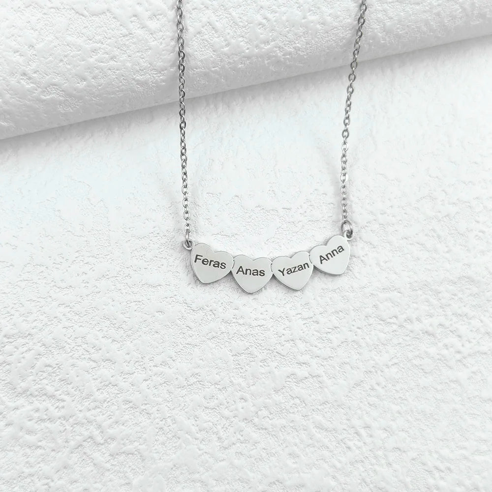 Collier Cœur famille personnalisable