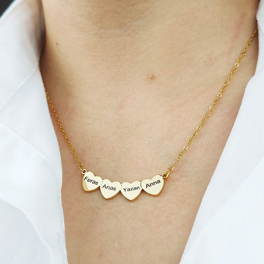 Collier Cœur famille personnalisable