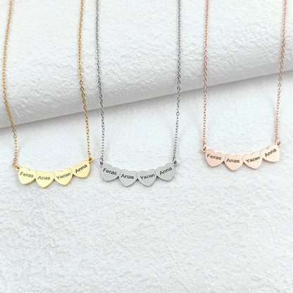 Collier Cœur famille personnalisable