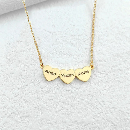 Collier Cœur famille personnalisable