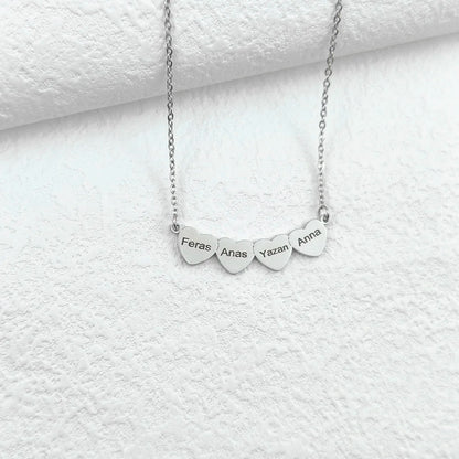 Collier Cœur famille personnalisable